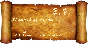Bleszkány Vanda névjegykártya